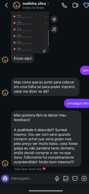 Depoimento de cliente elogiando a qualidade